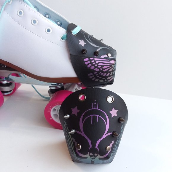SOLD! Custom Roller Skate Toe Guards Skull Skulls Moon Beetle Gothic - Picture 3 of 13